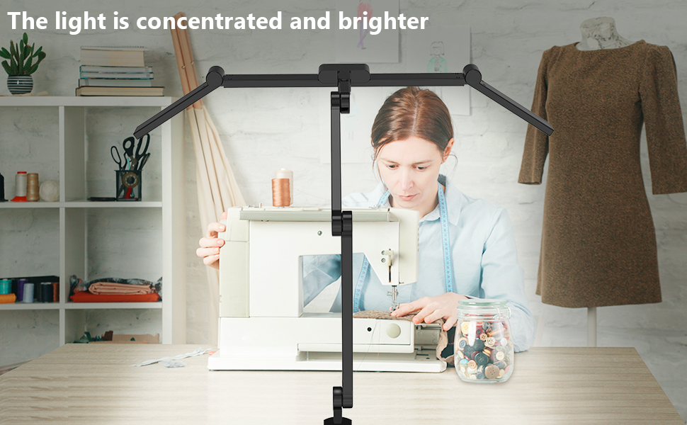 LED Desk Lamp with Clamp and Auto Dimming - Elegant design displayed