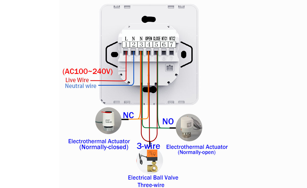 Water floor heating wiring diagram for thermostat