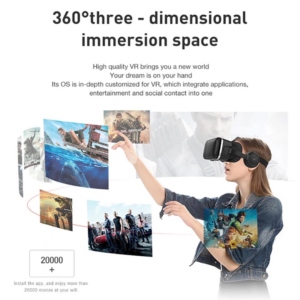 VR Headset 3D Virtual Reality Glasses for Smartphones - Sleek profile against neutral background