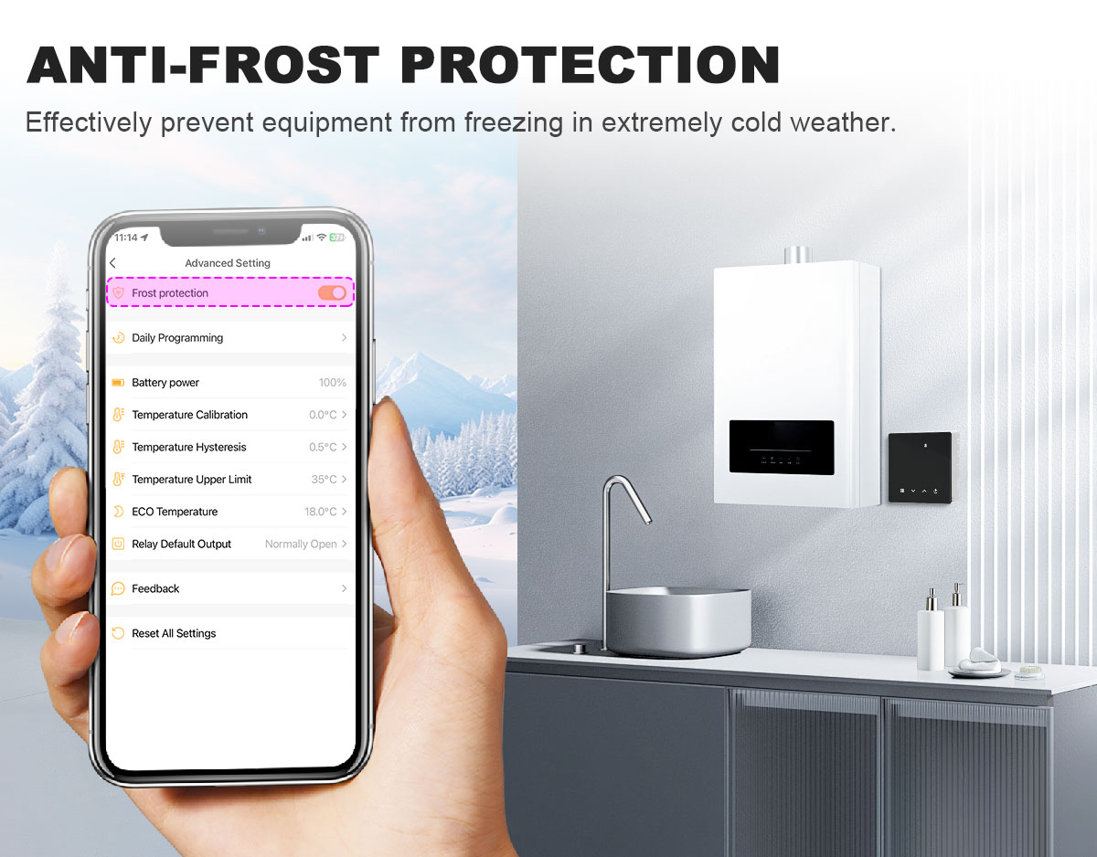 Smart thermostat compatible with voice assistants