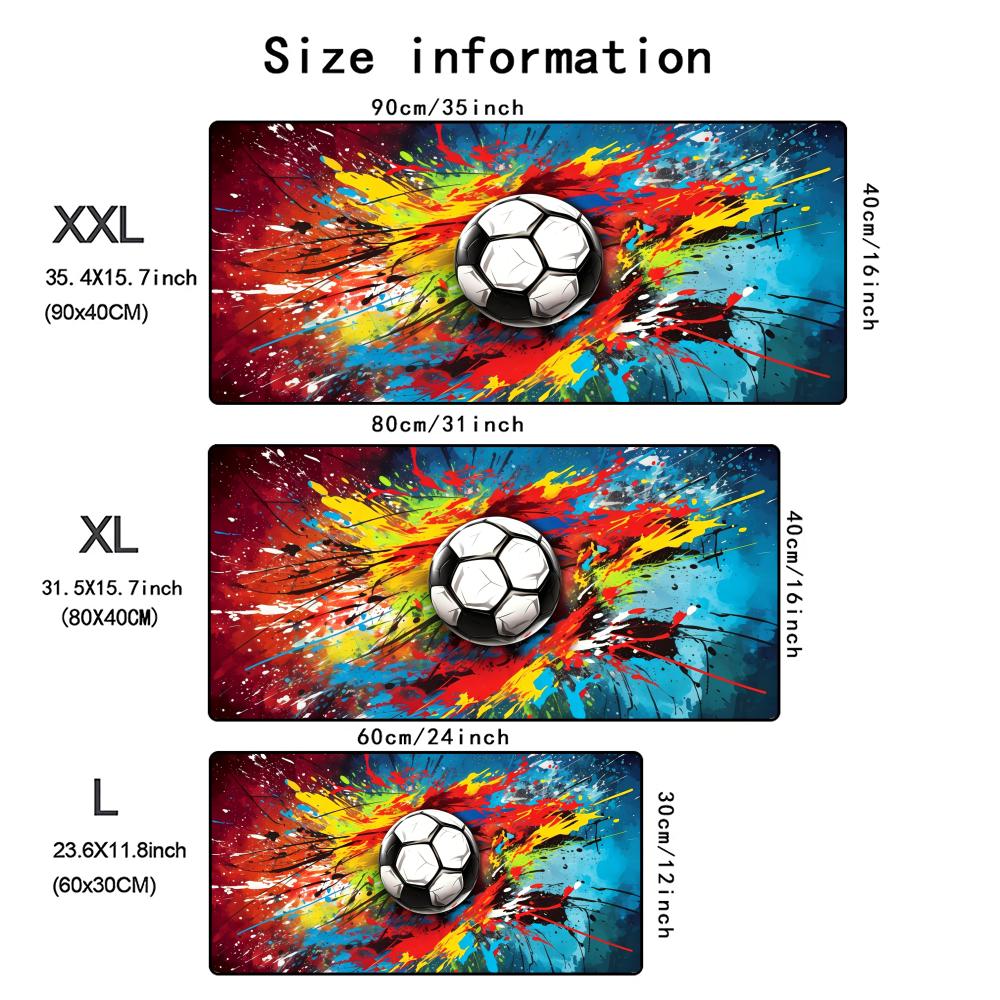 XXL Gaming Mouse Pad Football Design Non-Slip Desk Mat - Durability emphasized through real-world setting