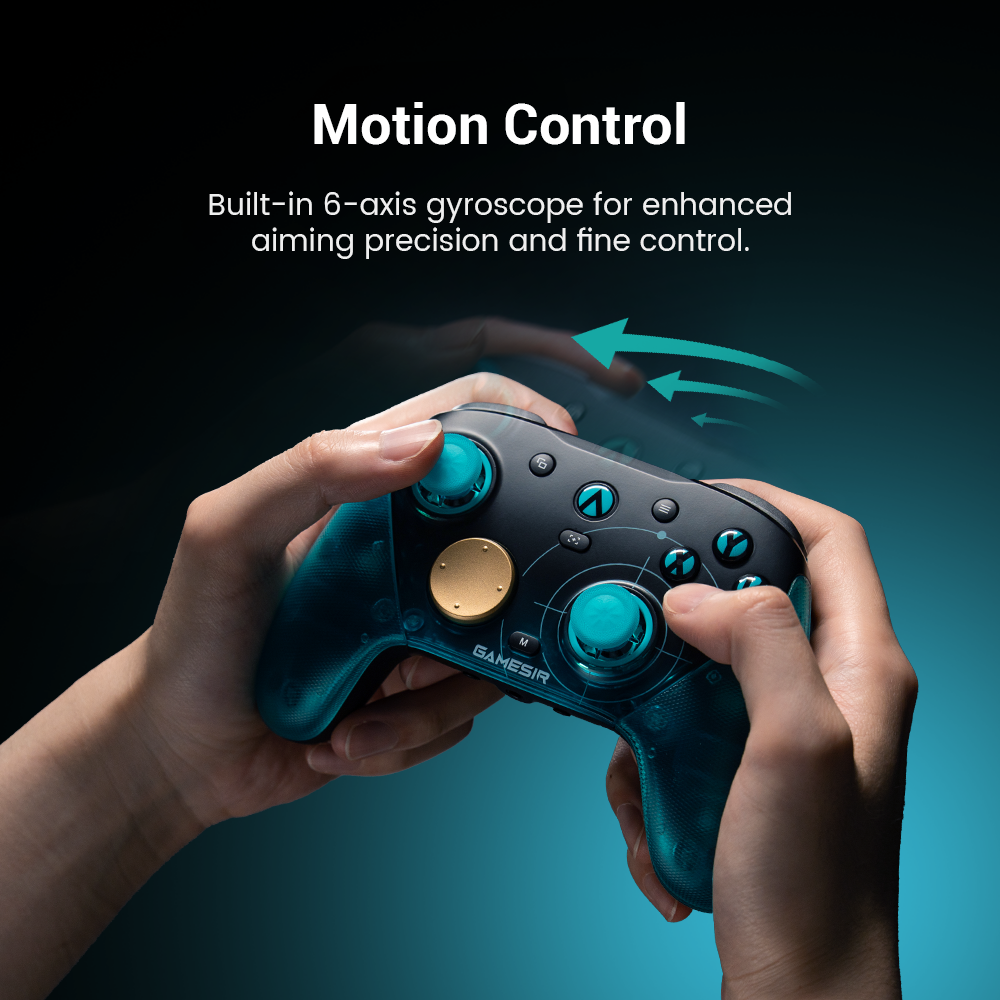 Built-in 6-axis gyroscope for motion control and aiming accuracy