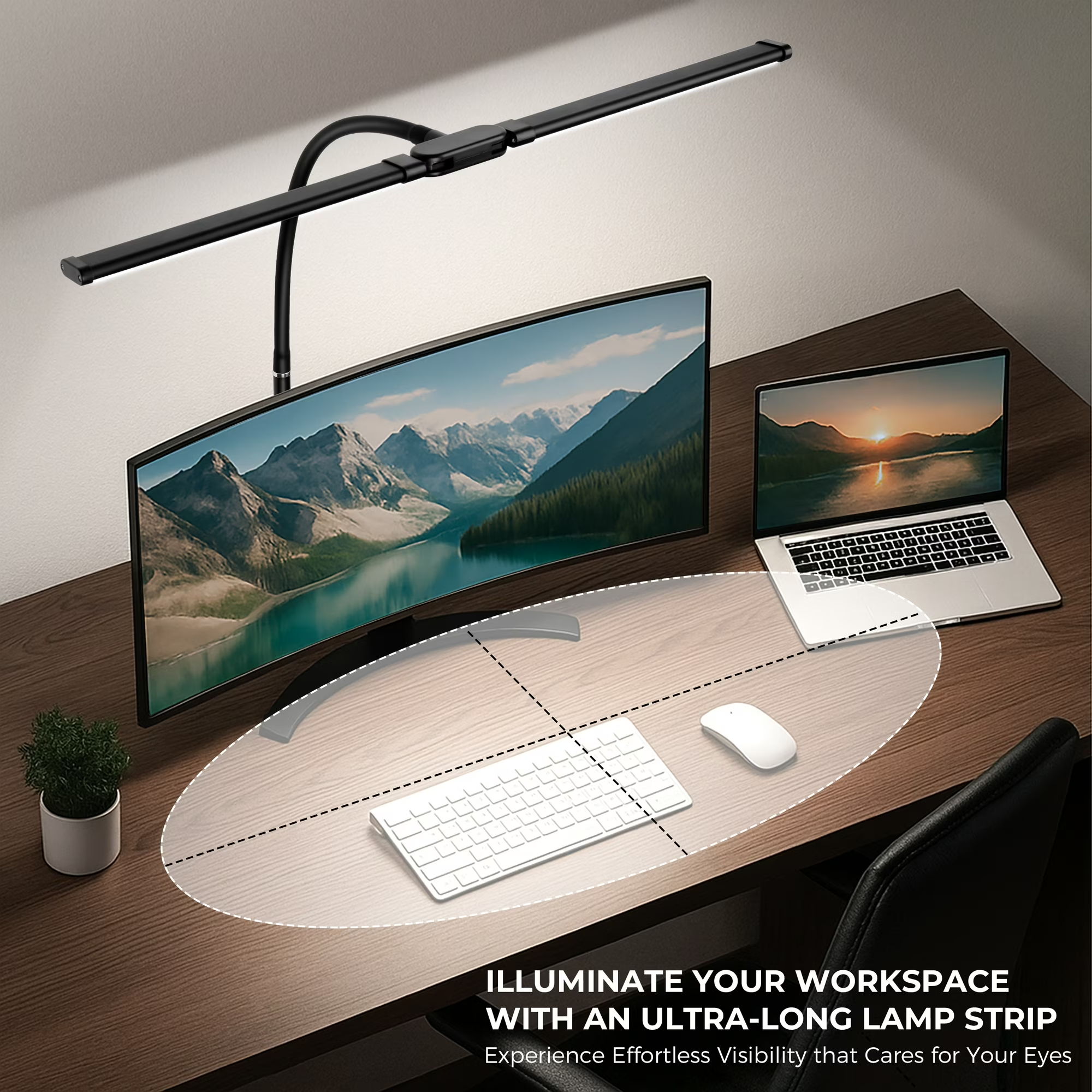 Desk lamp featuring ten brightness levels