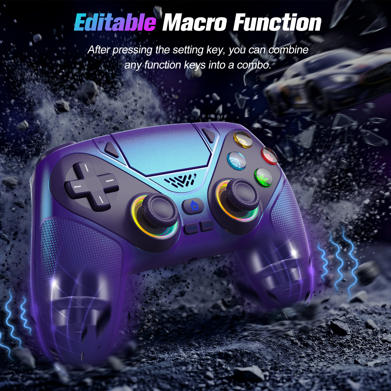 Wireless PS5 Controller RGB Gamepad for PC and PS5 Pro Slim - High-quality product image