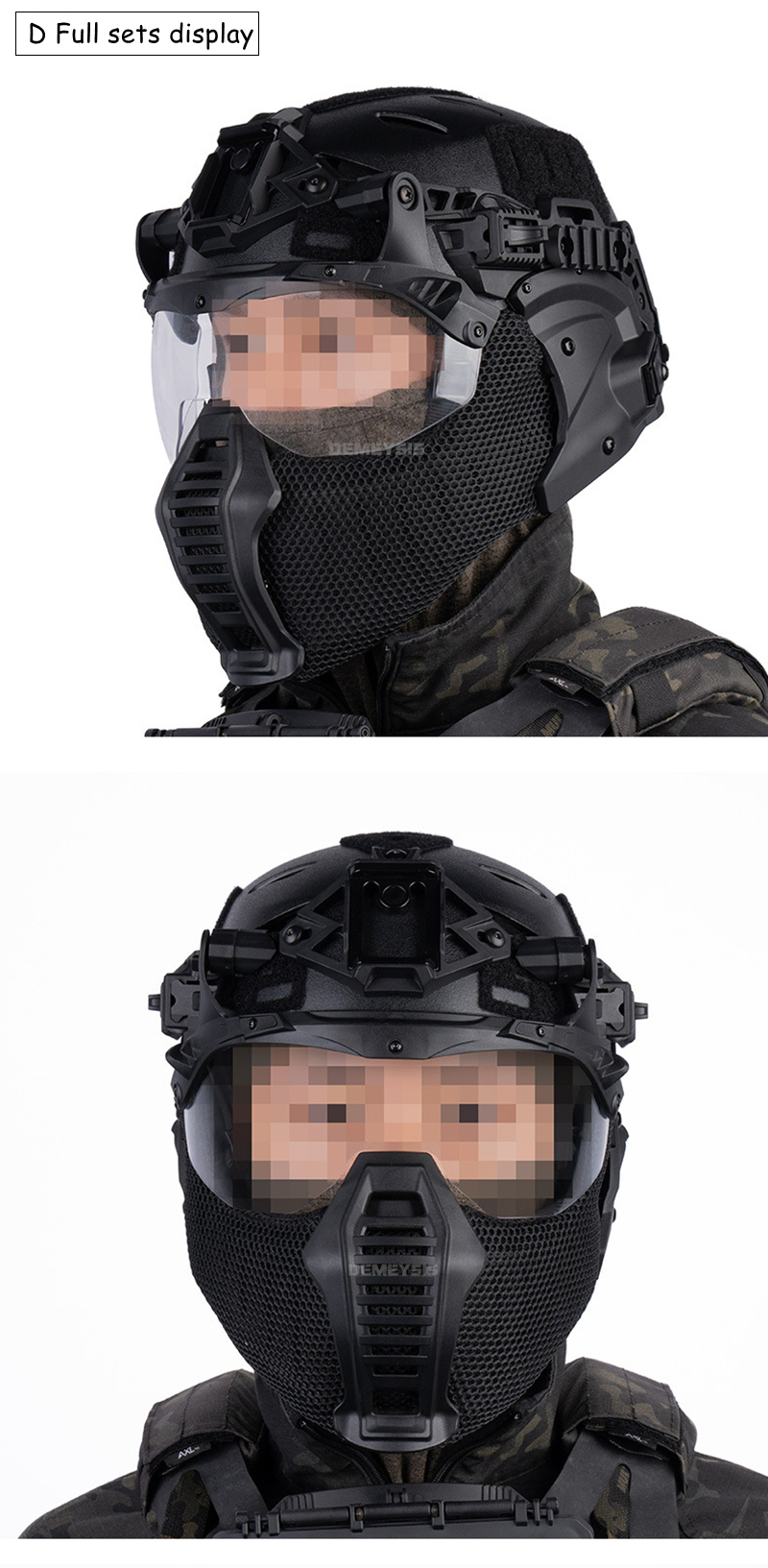 Paintball tactical helmet showing comfortable interior padding set