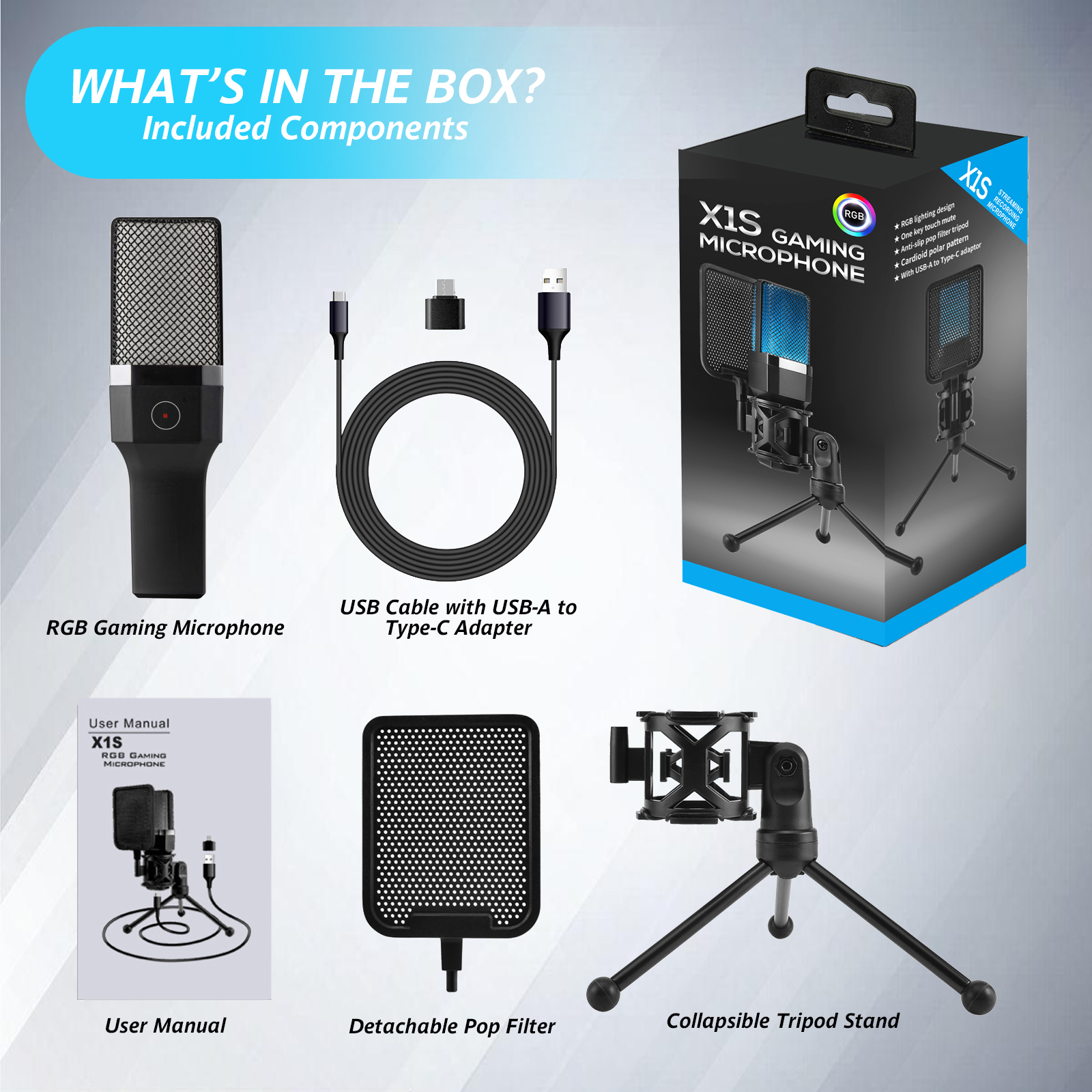 Gaming microphone capturing clear voice audio