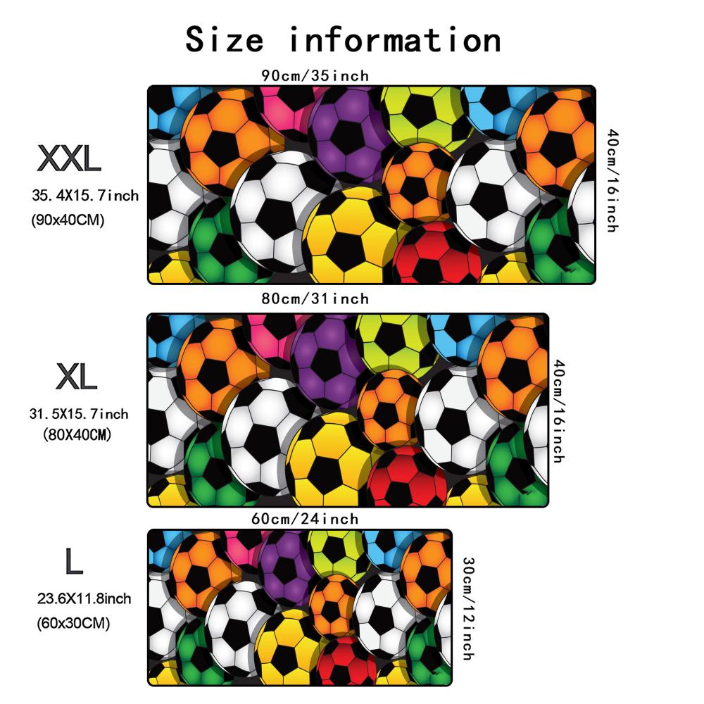 XXL Gaming Mouse Pad Football Design Non-Slip Desk Mat - Seamless finish and edge detailing