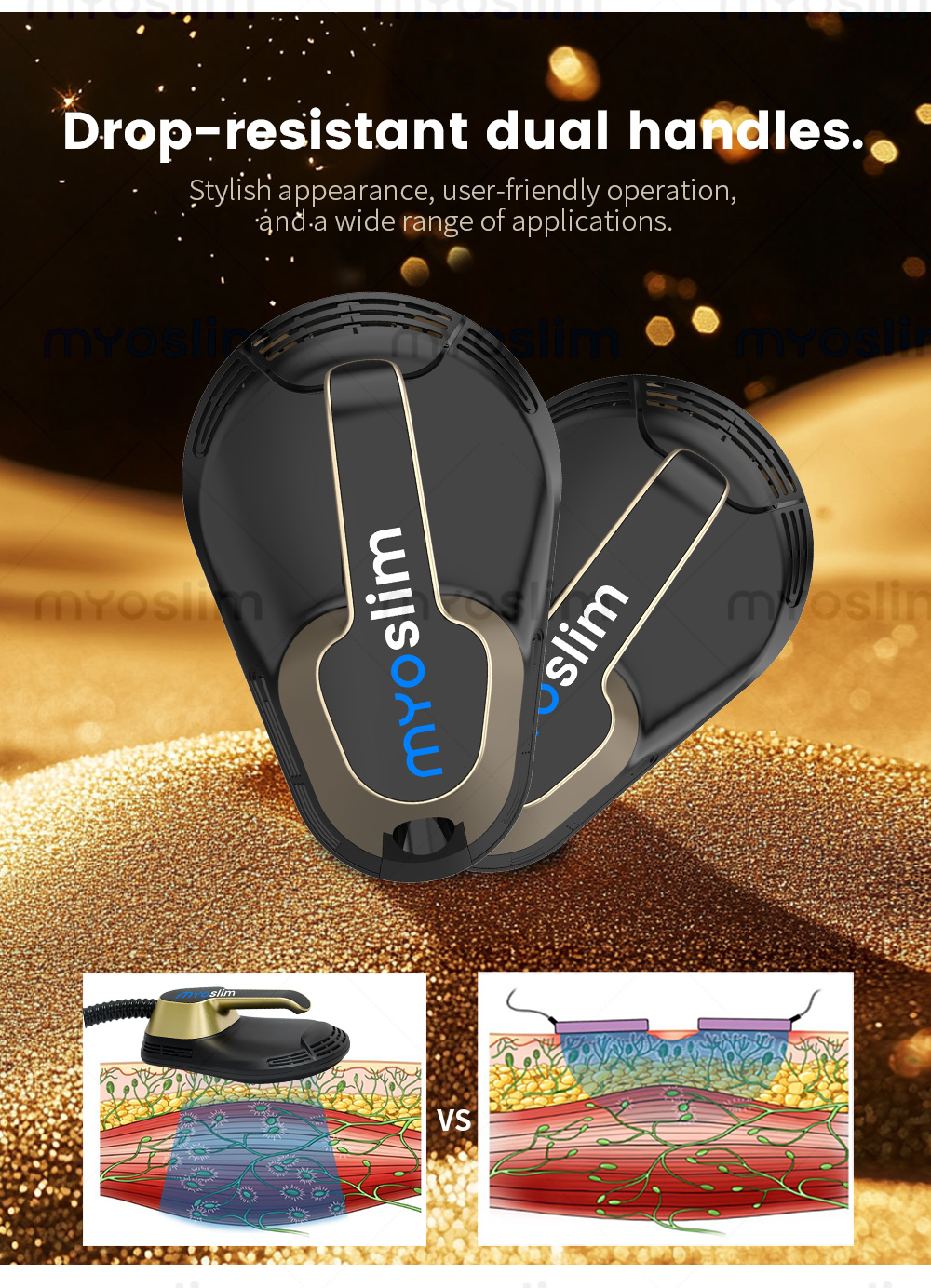 EMS Muscle Stimulator Body Massager and Pelvic Trainer - Detailed surface texture up close