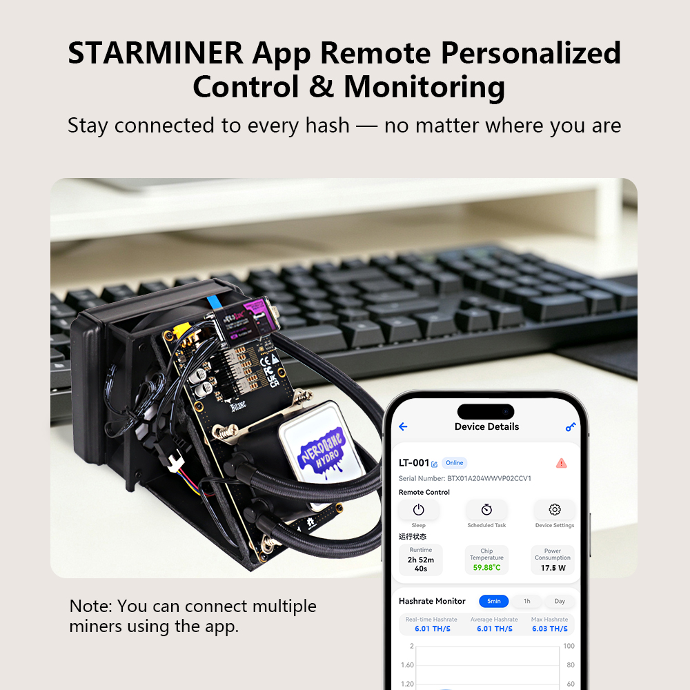 Nerdqaxe liquid cooler home crypto miner unit