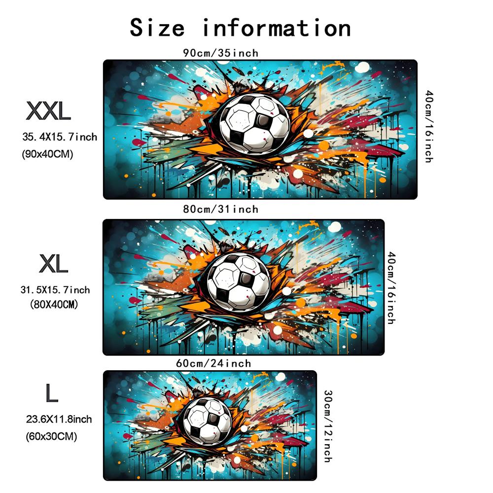 XXL Gaming Mouse Pad Football Design Non-Slip Desk Mat - Detailed surface texture up close