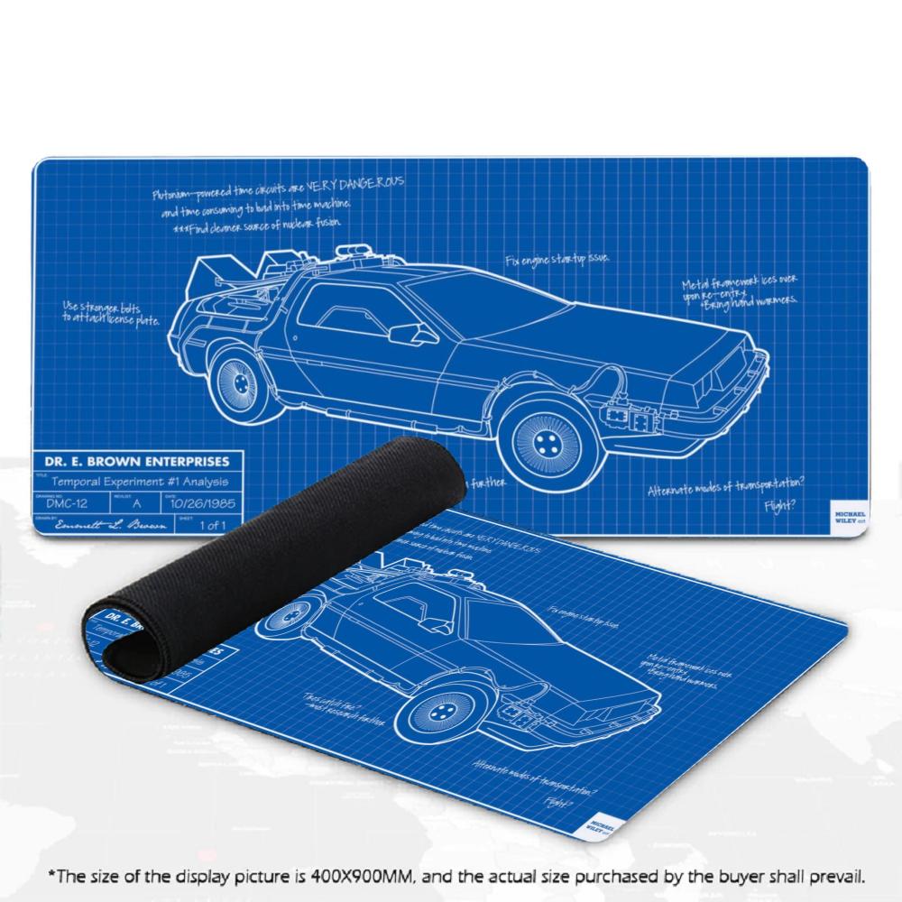 Vintage Car Blueprint XXL Gaming Mouse Pad Desk Mat - Angle view of the product in use