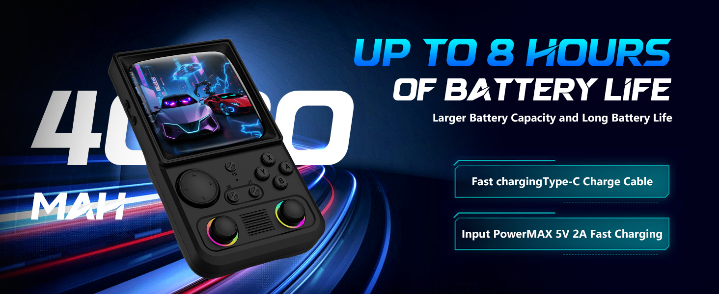 Side profile of the portable handheld game console