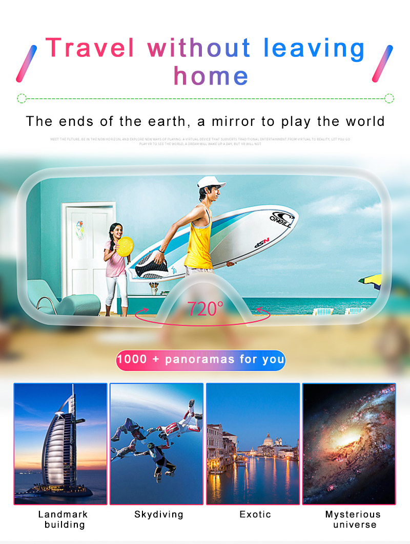 VR Headset 3D Virtual Reality Glasses for Smartphones - Sleek profile against neutral background
