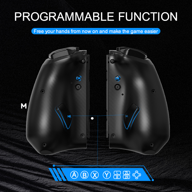 Wireless Bluetooth gamepad controller with non-linear trigger buttons for Nintendo Switch