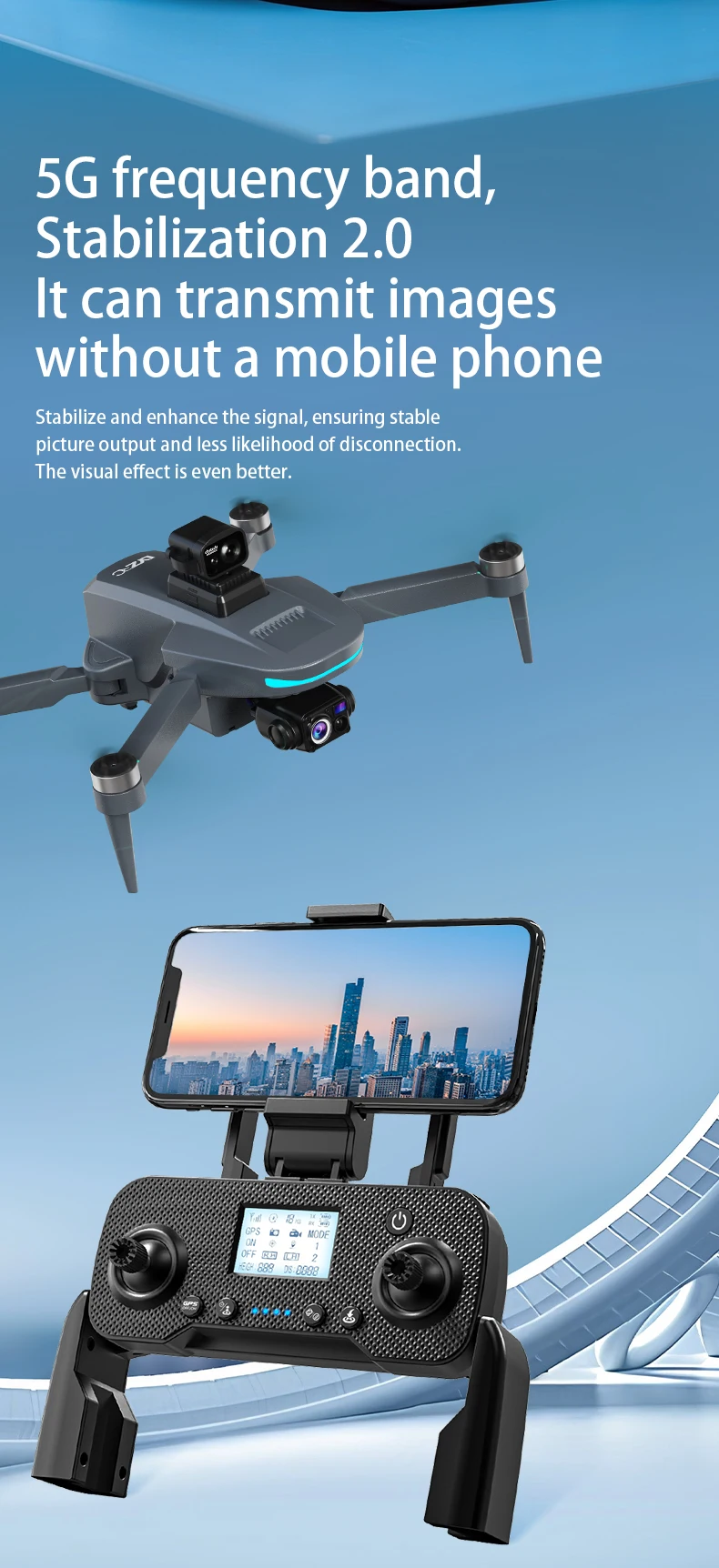 Xiaomi GPS Drone 4K HD Dual Camera Three-Axis RC Quadcopter - Zoomed image showing craftsmanship