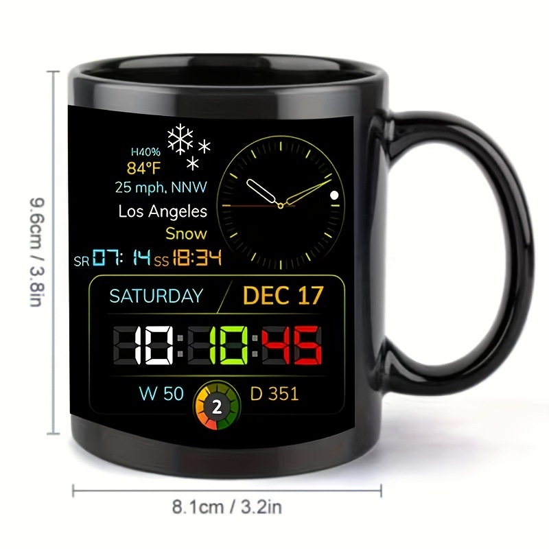 Side view of the large capacity ceramic coffee cup