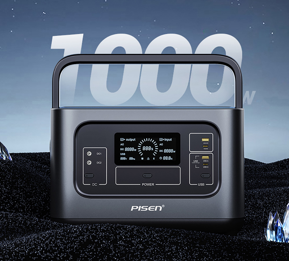 PISEN 1000W Solar Generator 1008Wh LiFePO4 Portable Power Station - Zoomed image showing craftsmanship