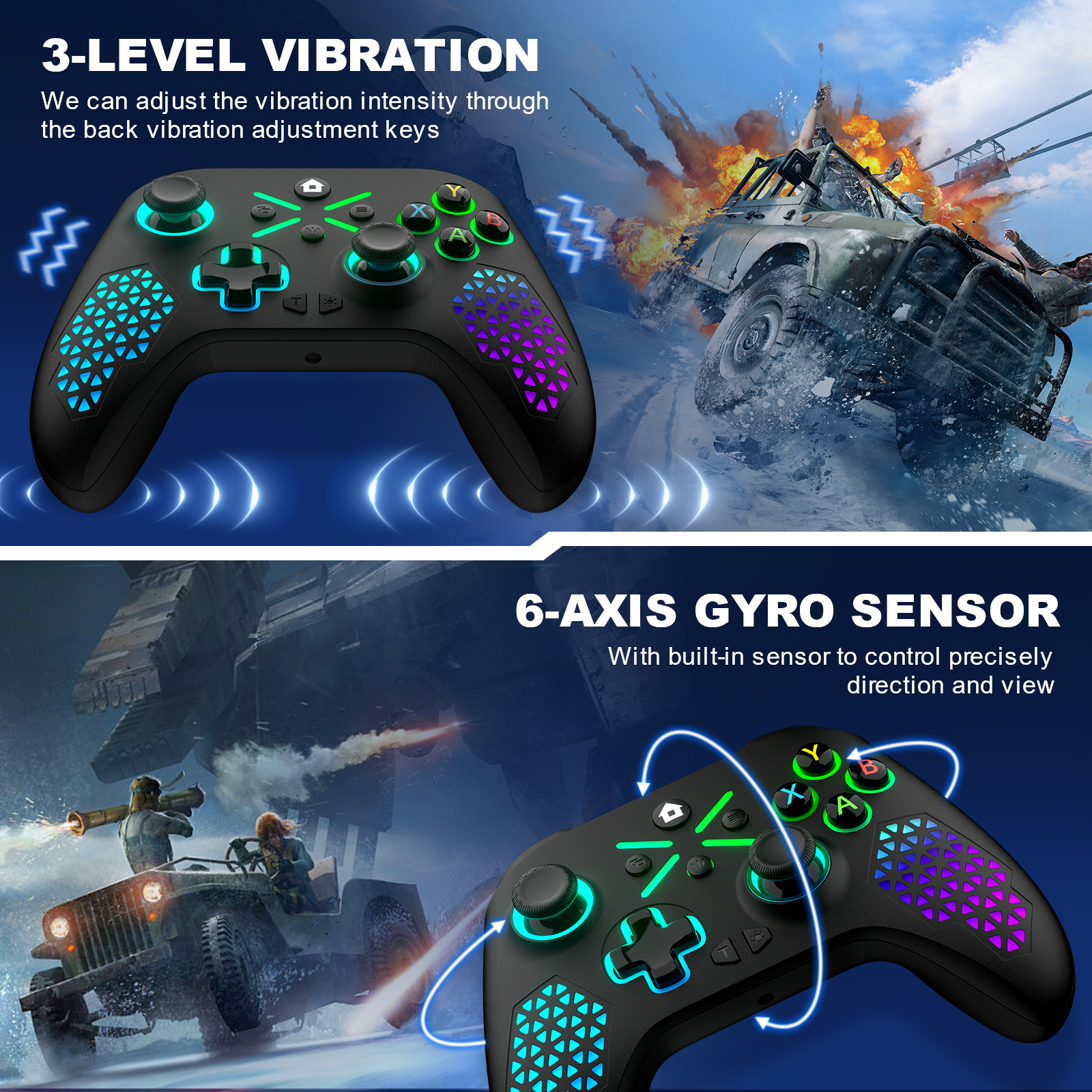 Wireless Xbox Controller RGB Gamepad for Xbox Series SX - Detailed surface texture up close