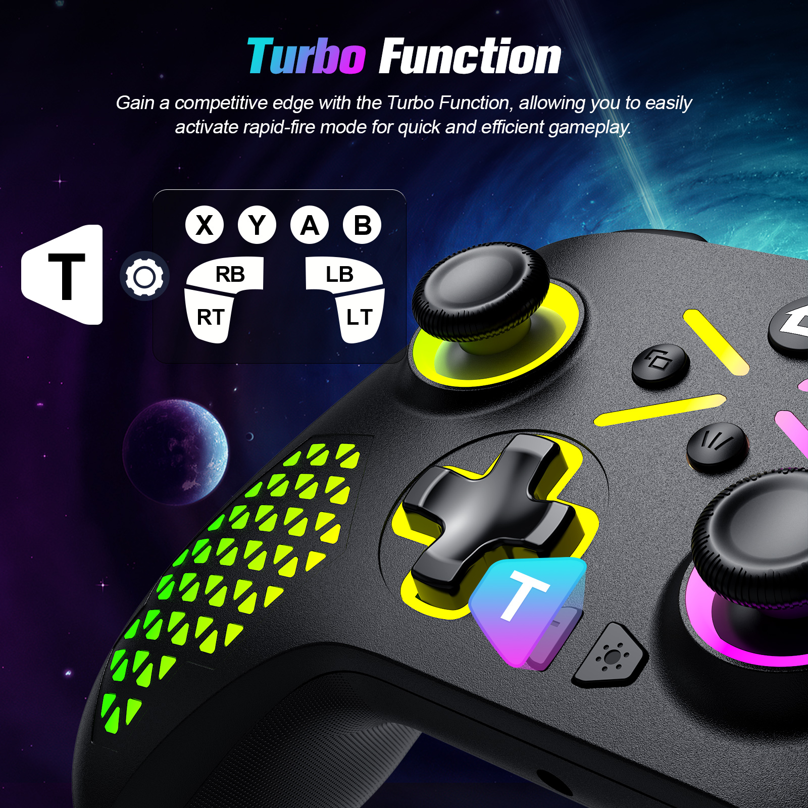 Wireless Xbox Controller RGB Gamepad for Xbox Series SX - Premium material and texture showcase