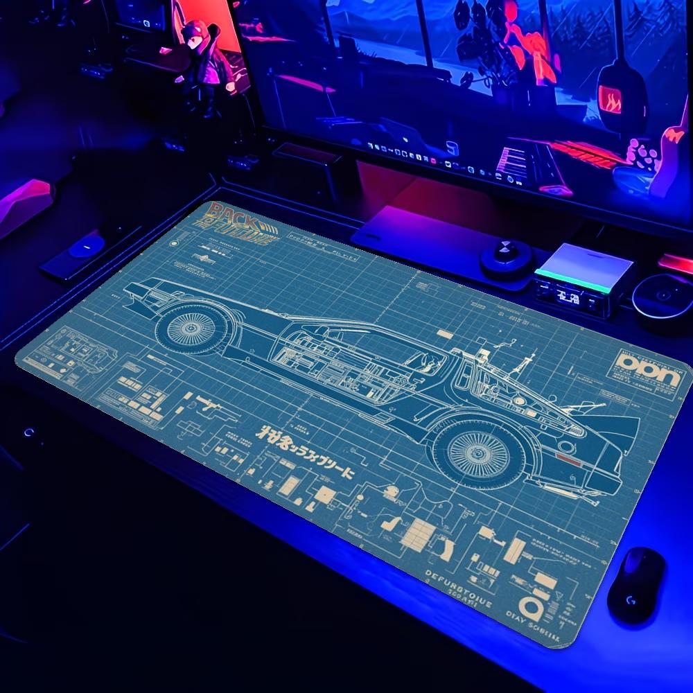 Vintage Car Blueprint XXL Gaming Mouse Pad Desk Mat - Image highlighting product features