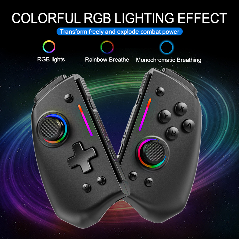 Wireless Bluetooth gamepad controller with non-linear trigger buttons for Nintendo Switch