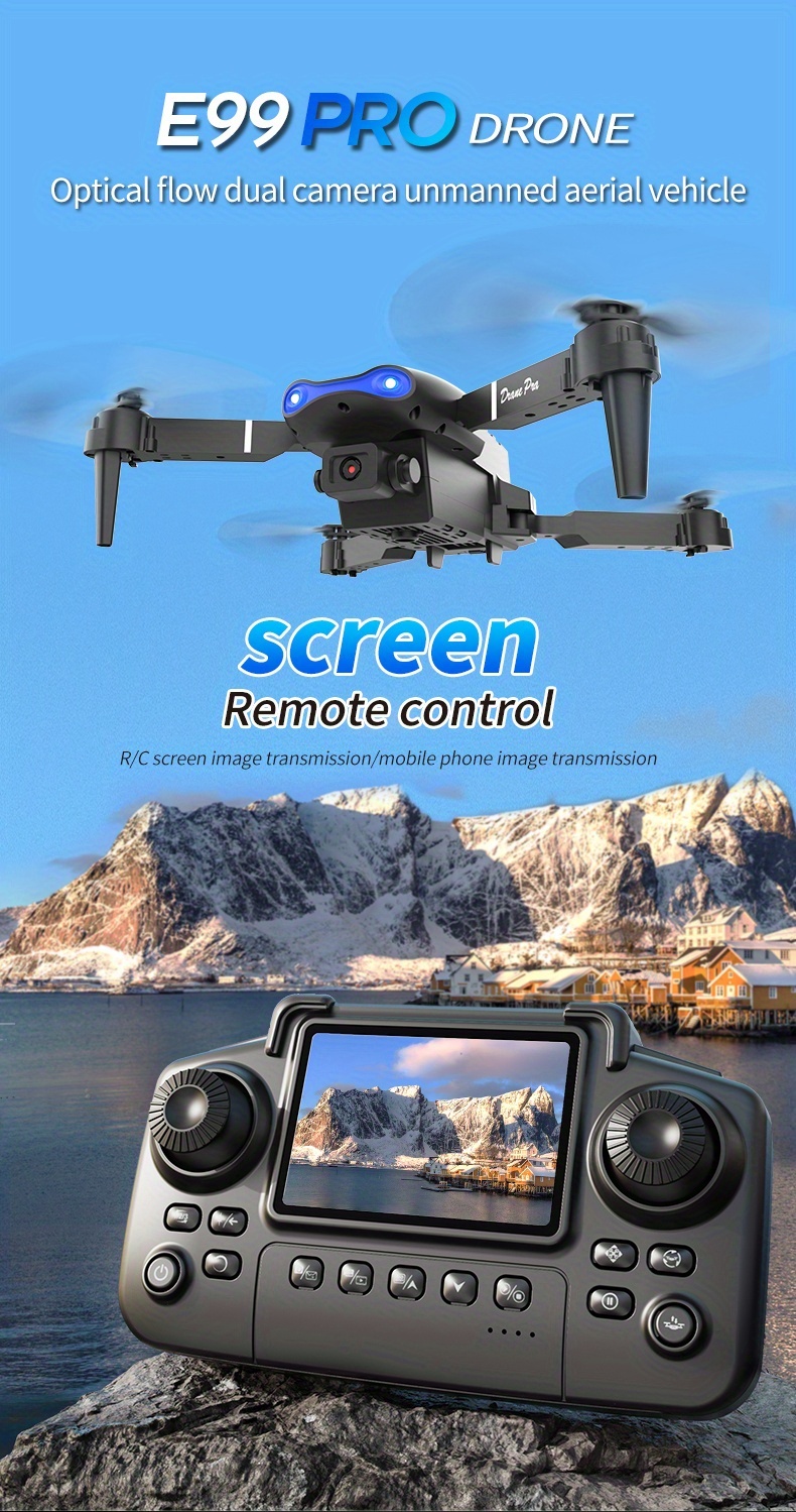 E99 PRO MAX foldable drone in flight