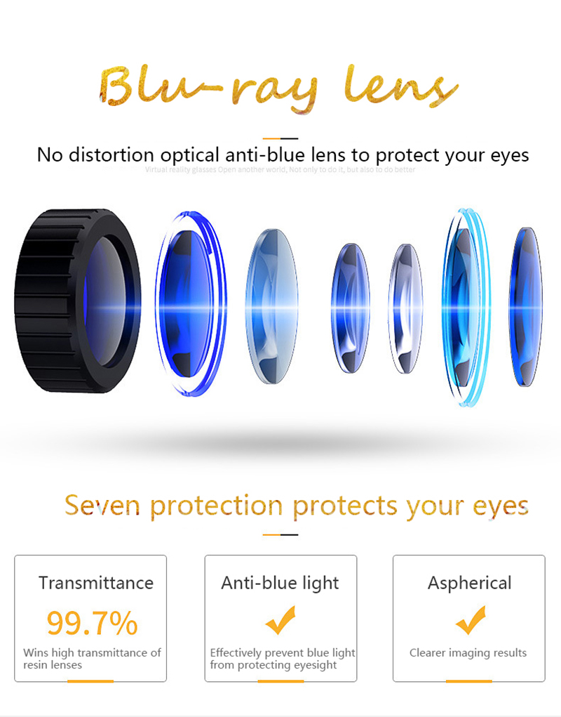 VR Headset 3D Virtual Reality Glasses for Smartphones - Sleek profile against neutral background