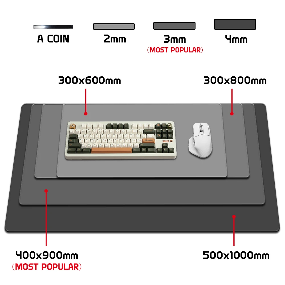 Gaming Mouse Pad Tactical Rifle Blueprint Neon Desk Mat - High-quality product image
