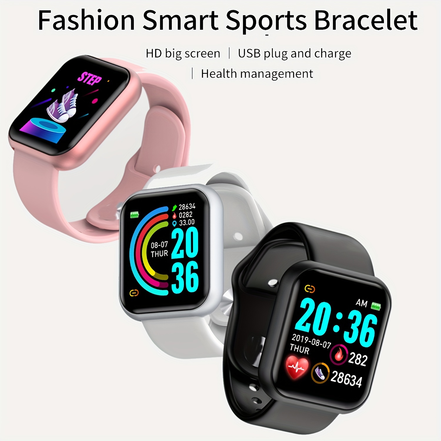 Smart Watch Fitness Tracker Bluetooth Sport Digital Watch - Angle view of the product in use