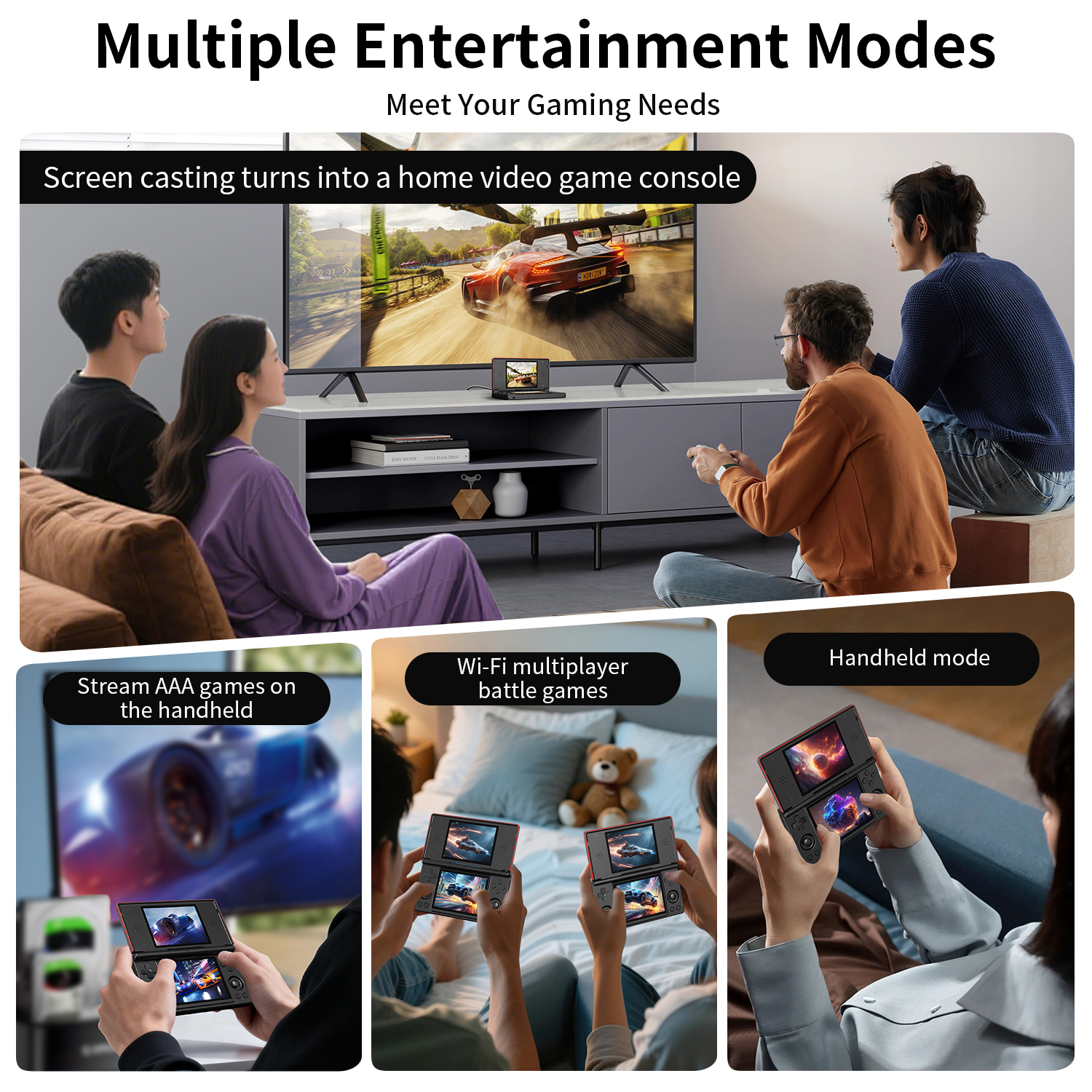 Anbernic RG DS running multiple entertainment modes and android games