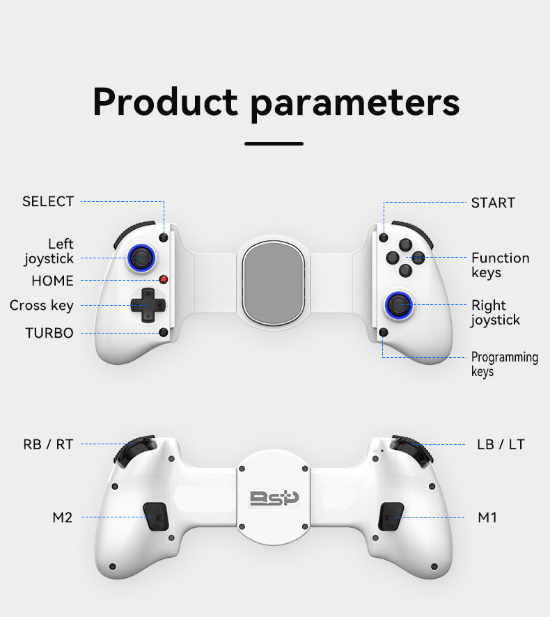 Wireless Bluetooth Gaming Controller for Mobile PC and Console - Detailed surface texture up close