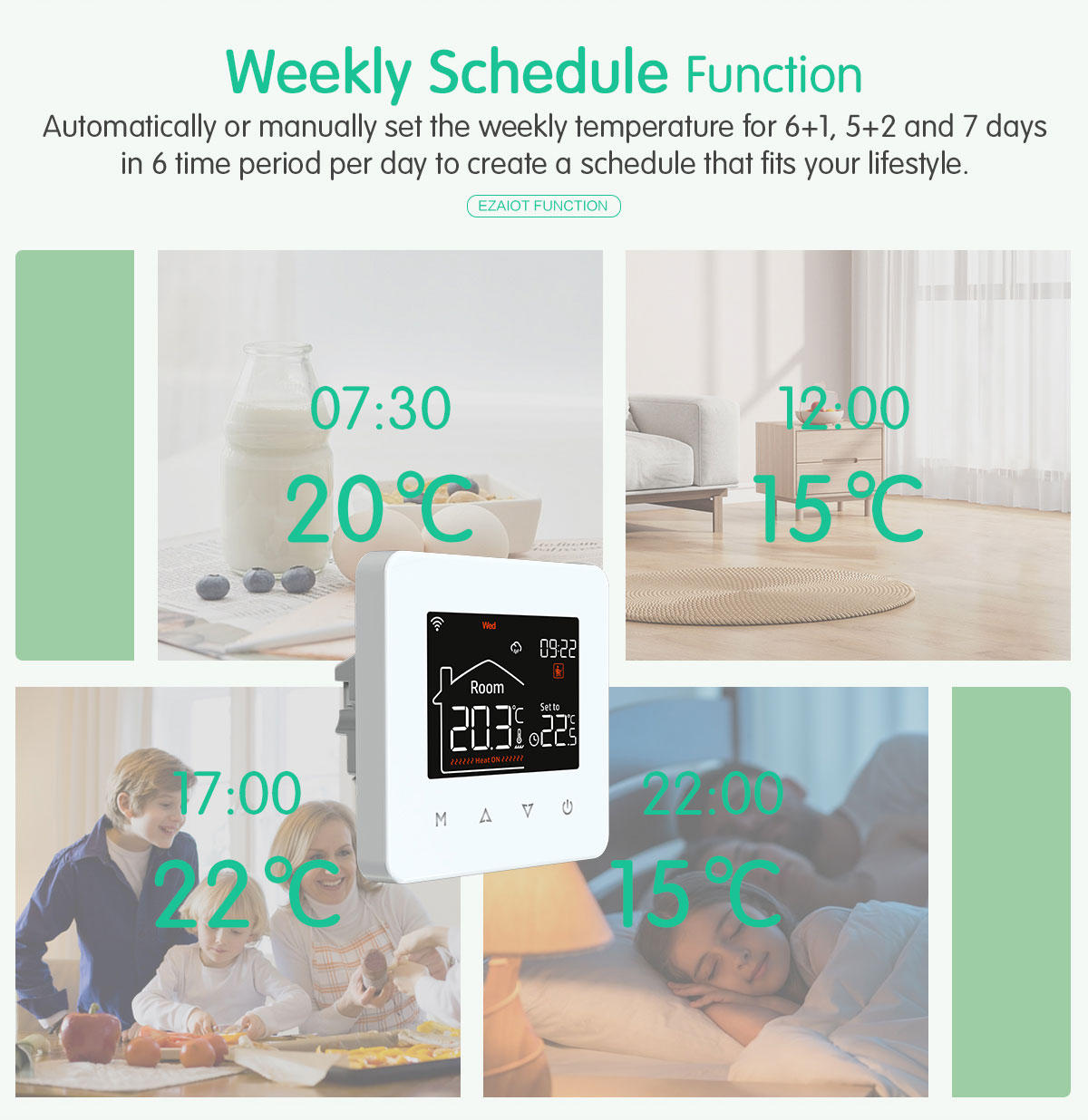 Smart home thermostat product package contents and accessories