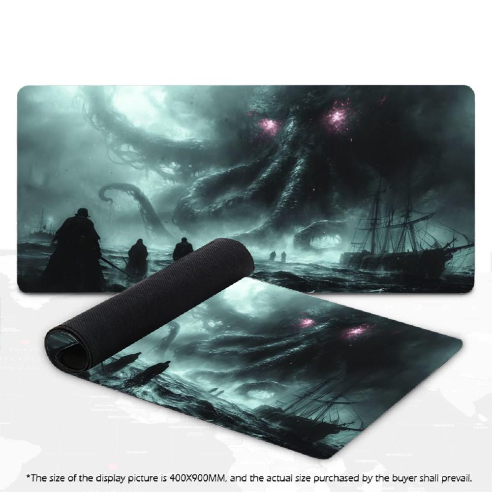 Cthulhu Gaming Mousepad XXL Extra Large Desk Mat - Angle view of the product in use