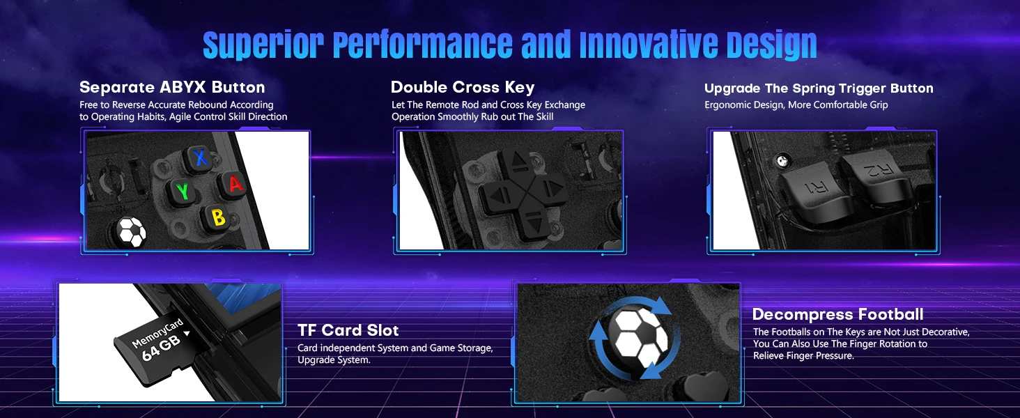 Portable video game player with 4.0 inch IPS screen