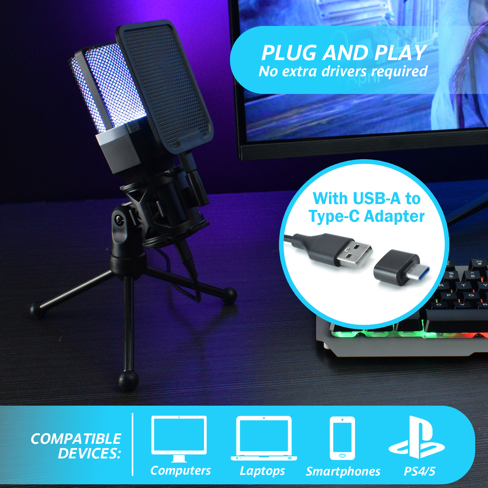 Professional condenser microphone for content creators