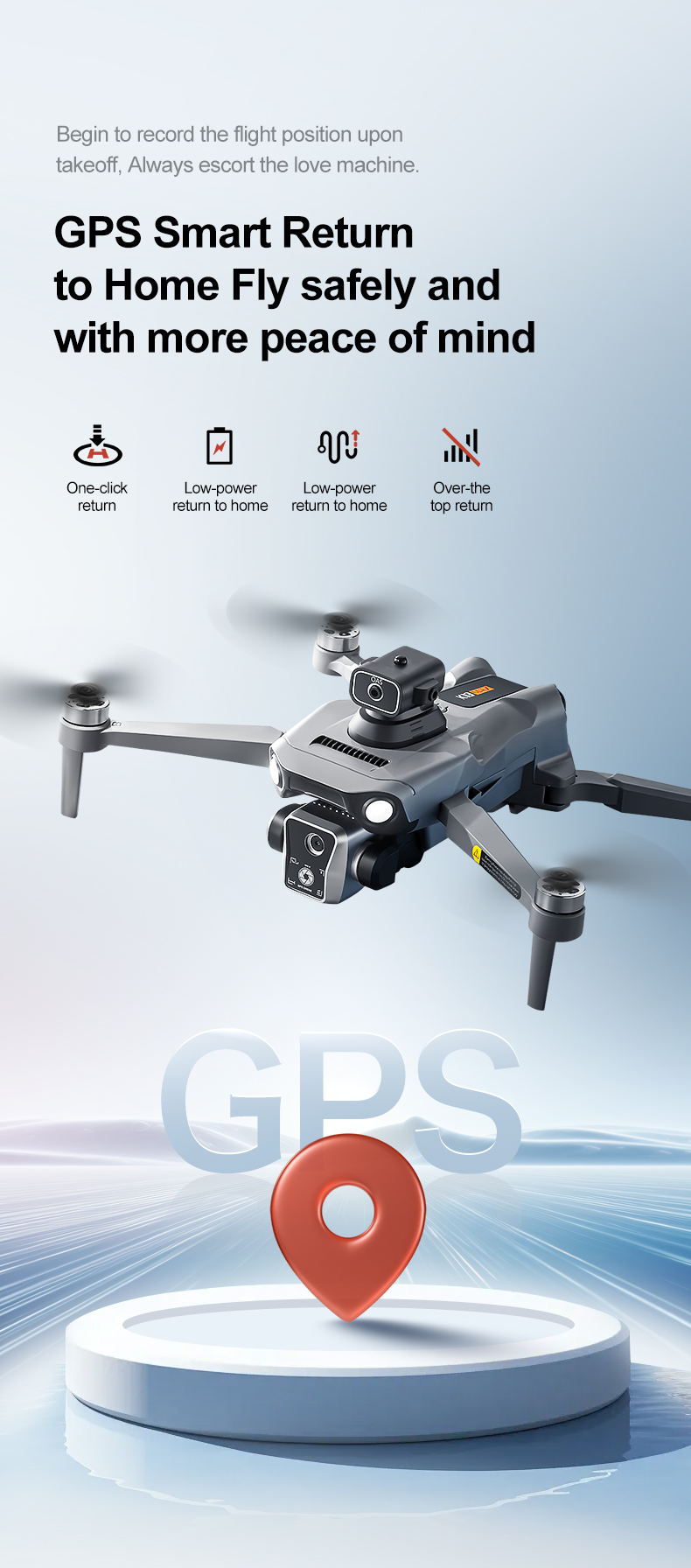 K19 Max GPS Drone 5G Camera Obstacle Avoidance Fishing Drone - Elegant design displayed