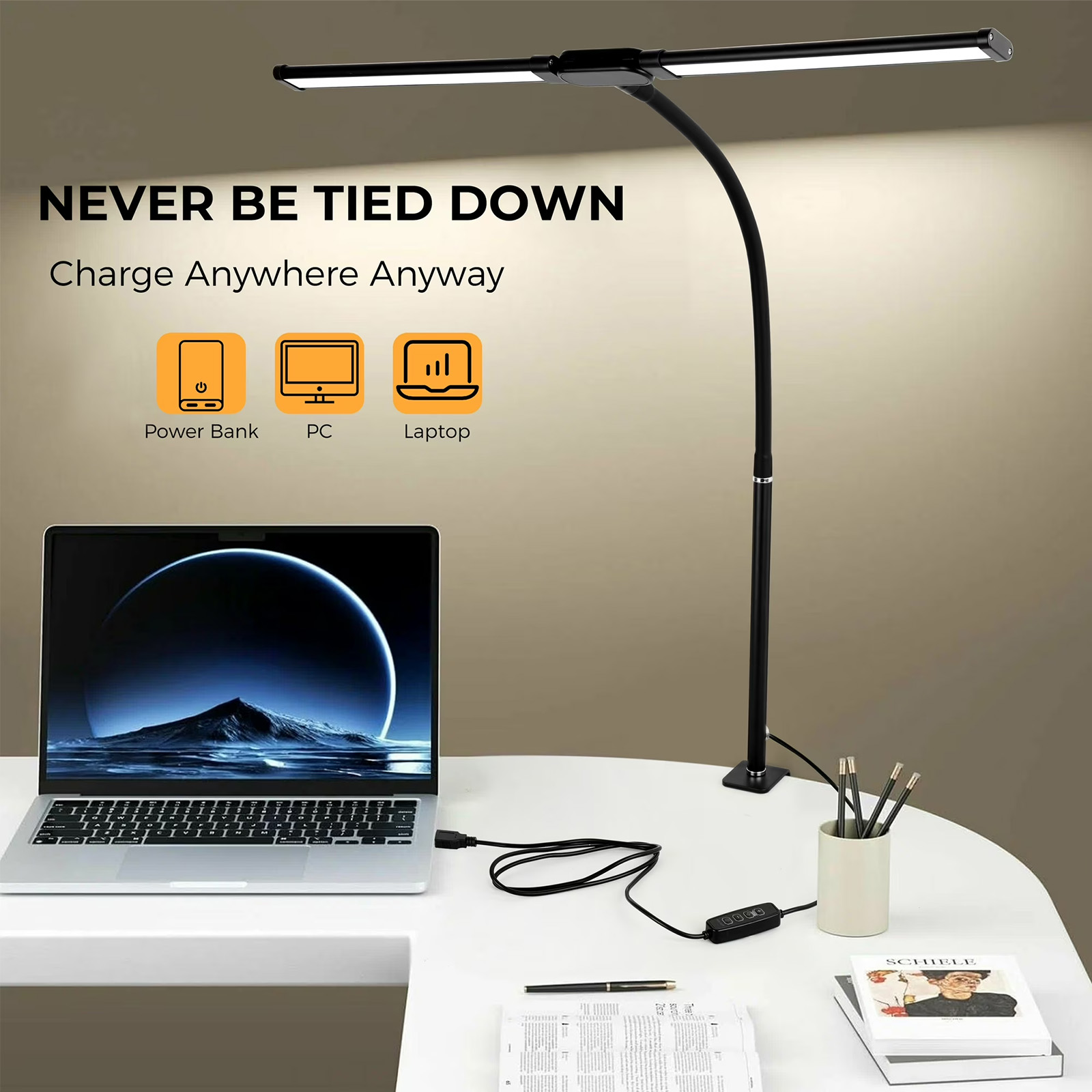 Avolusion HD 1 LED desk lamp double head architect light