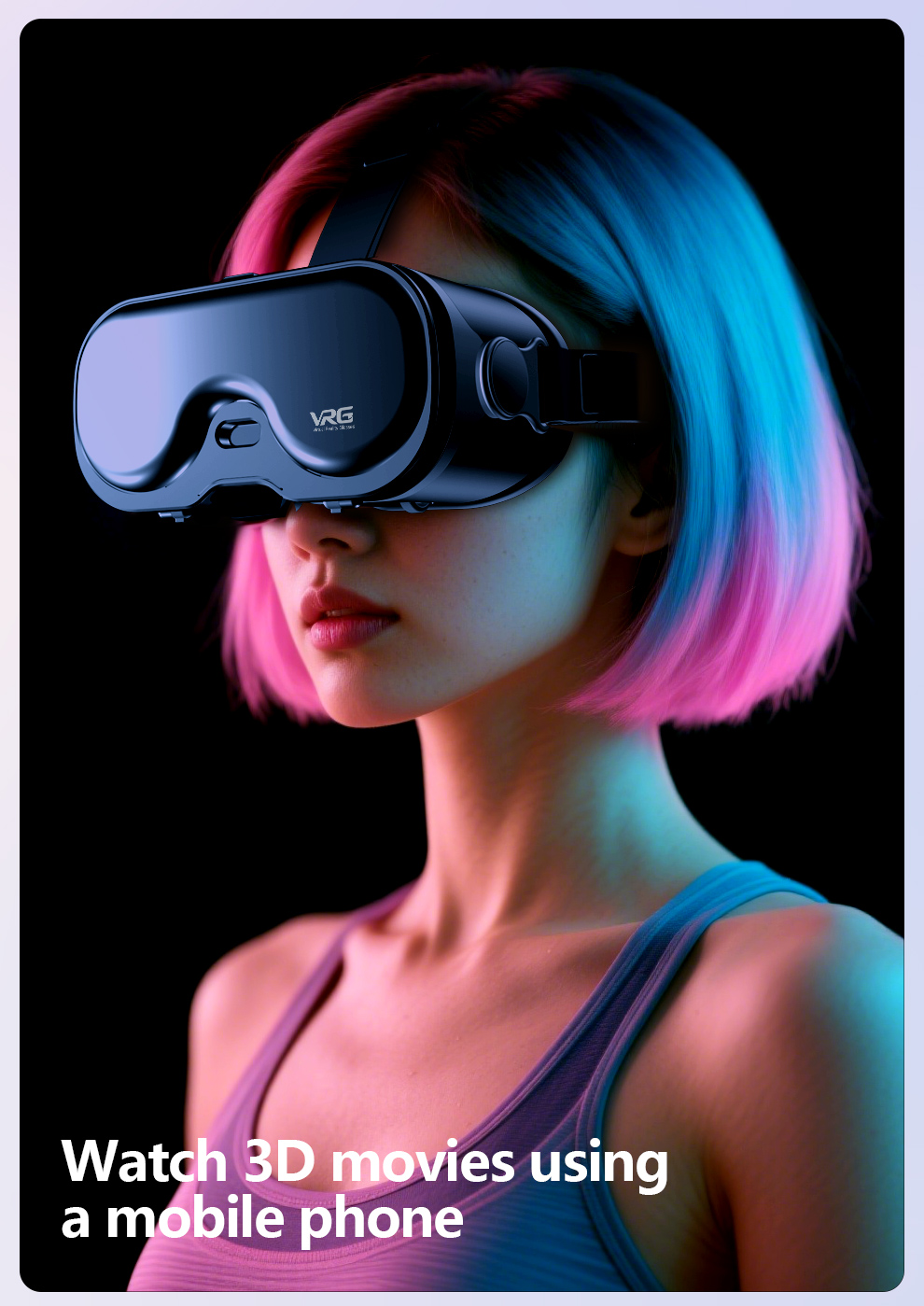 Mobile game viewer VR headset with headphones