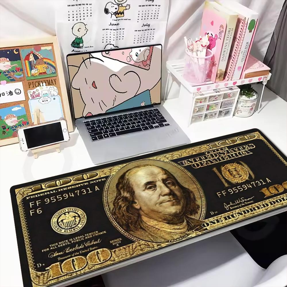XXL Gaming Mouse Pad Money Design Large Desk Mat - Lifestyle shot of the product
