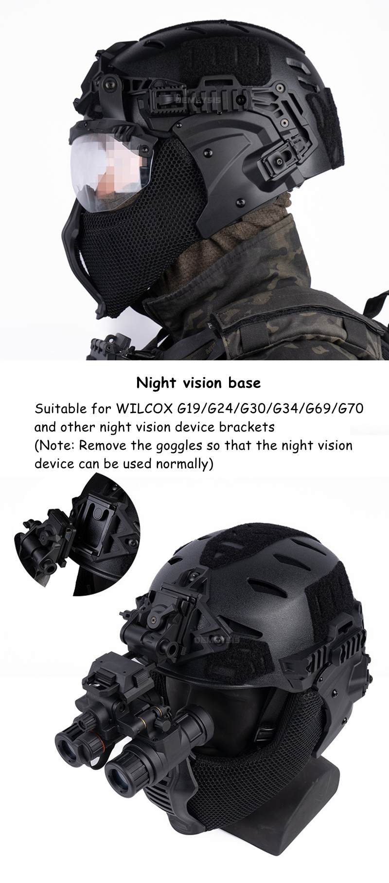 Full protective helmet for hunting and airsoft action games