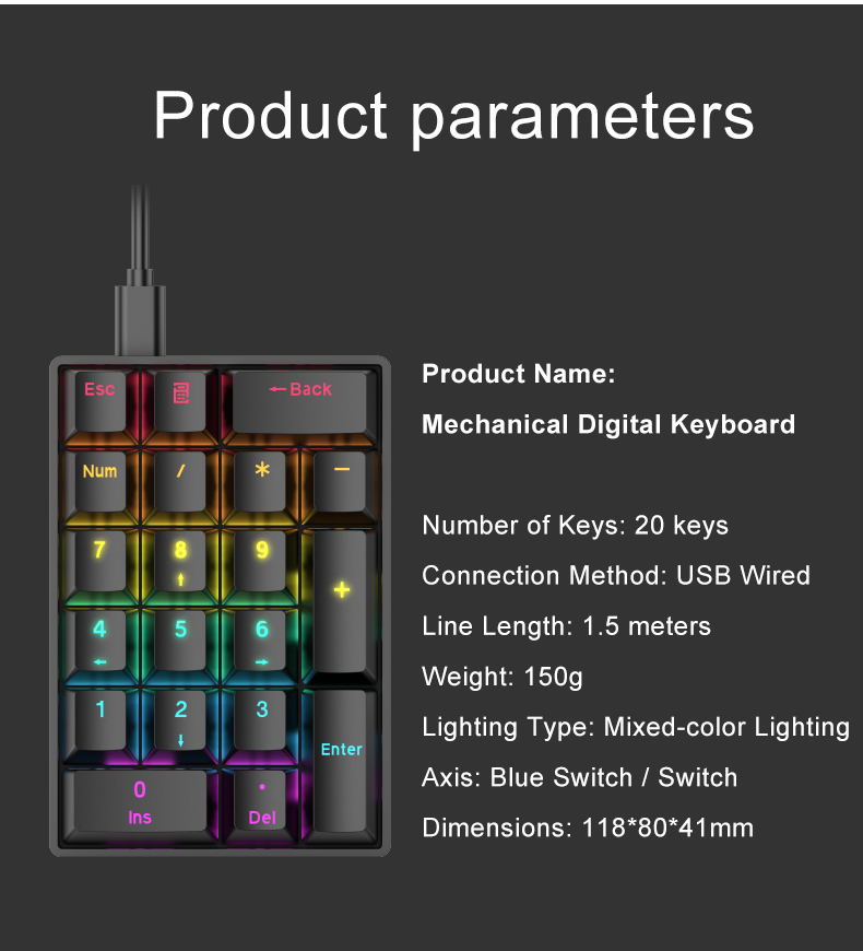 Mechanical number pad with one-click calculator access