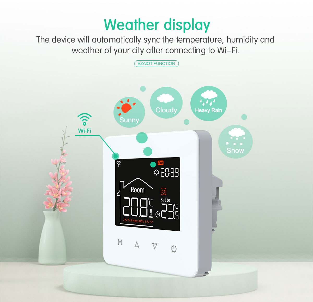 Smart home thermostat product package contents and accessories