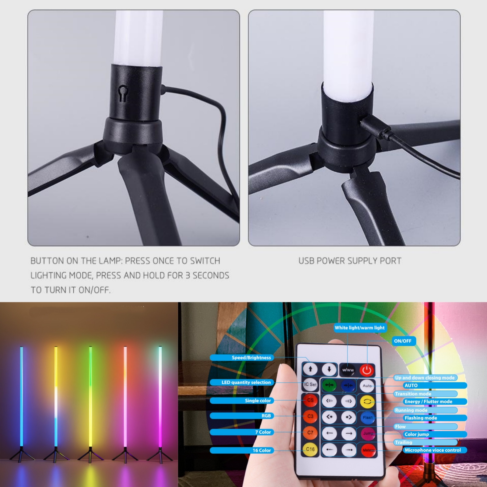 RGB Floor Lamp - Product close-up for better view