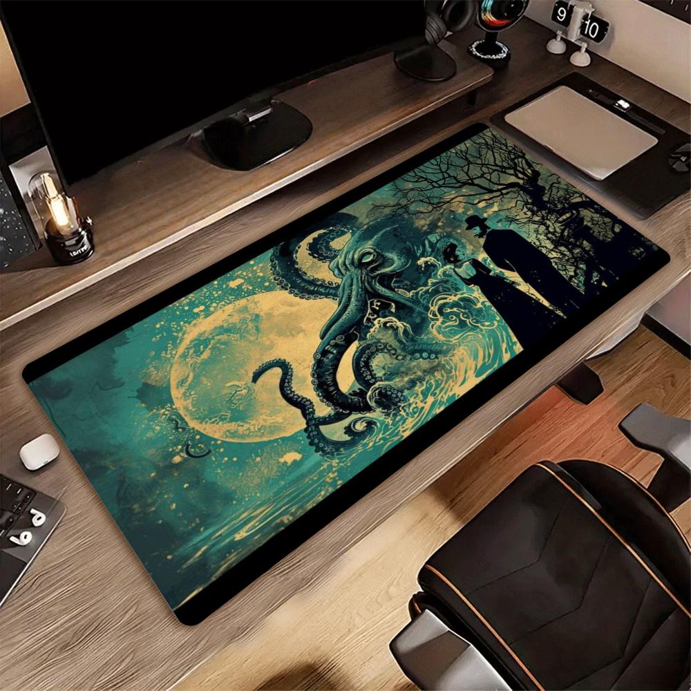 Cthulhu Gaming Mousepad XXL Extra Large Desk Mat - Image highlighting product features