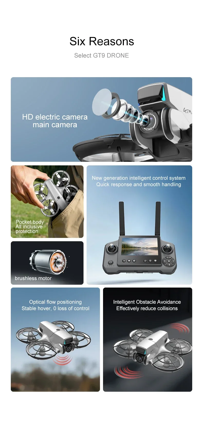 Xioami GT9 GPS Foldable Drone Dual Lens 4K HD Camera Quadcopter - Detailed view of the product