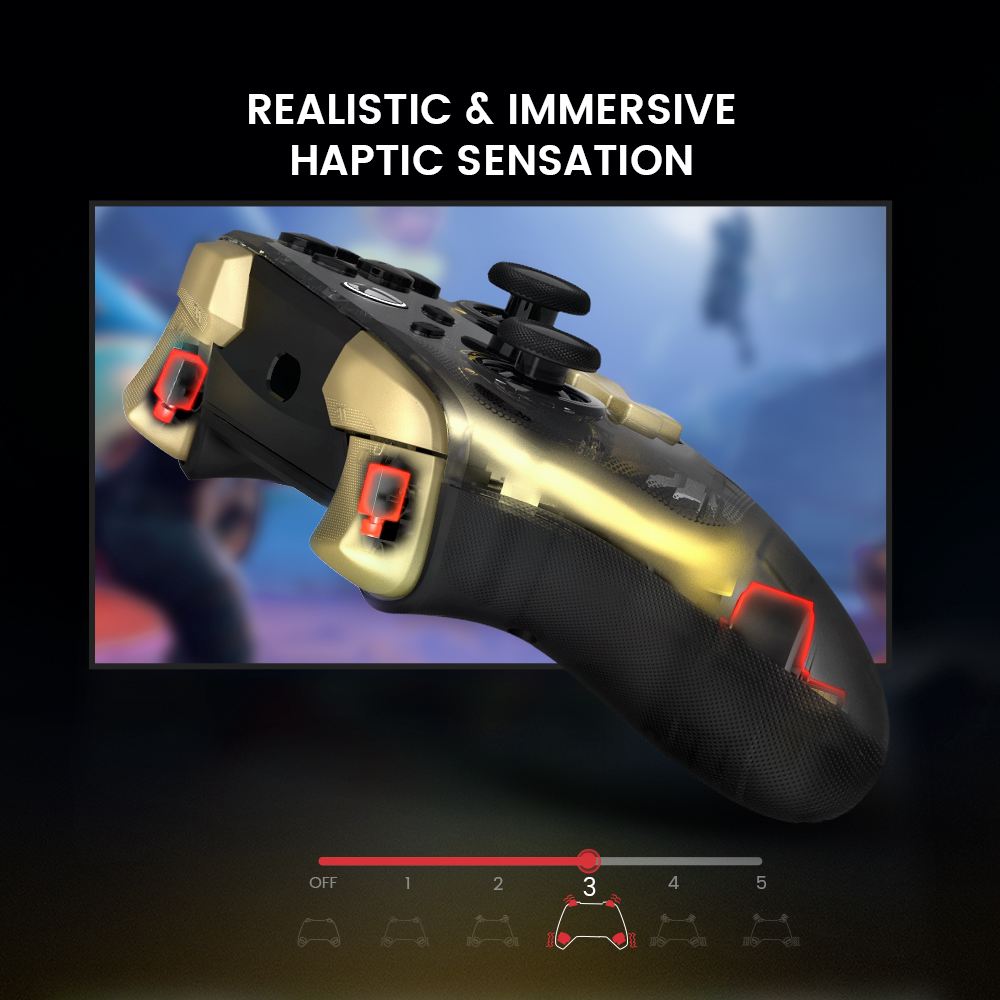 Four actuators for subtle vibrations
