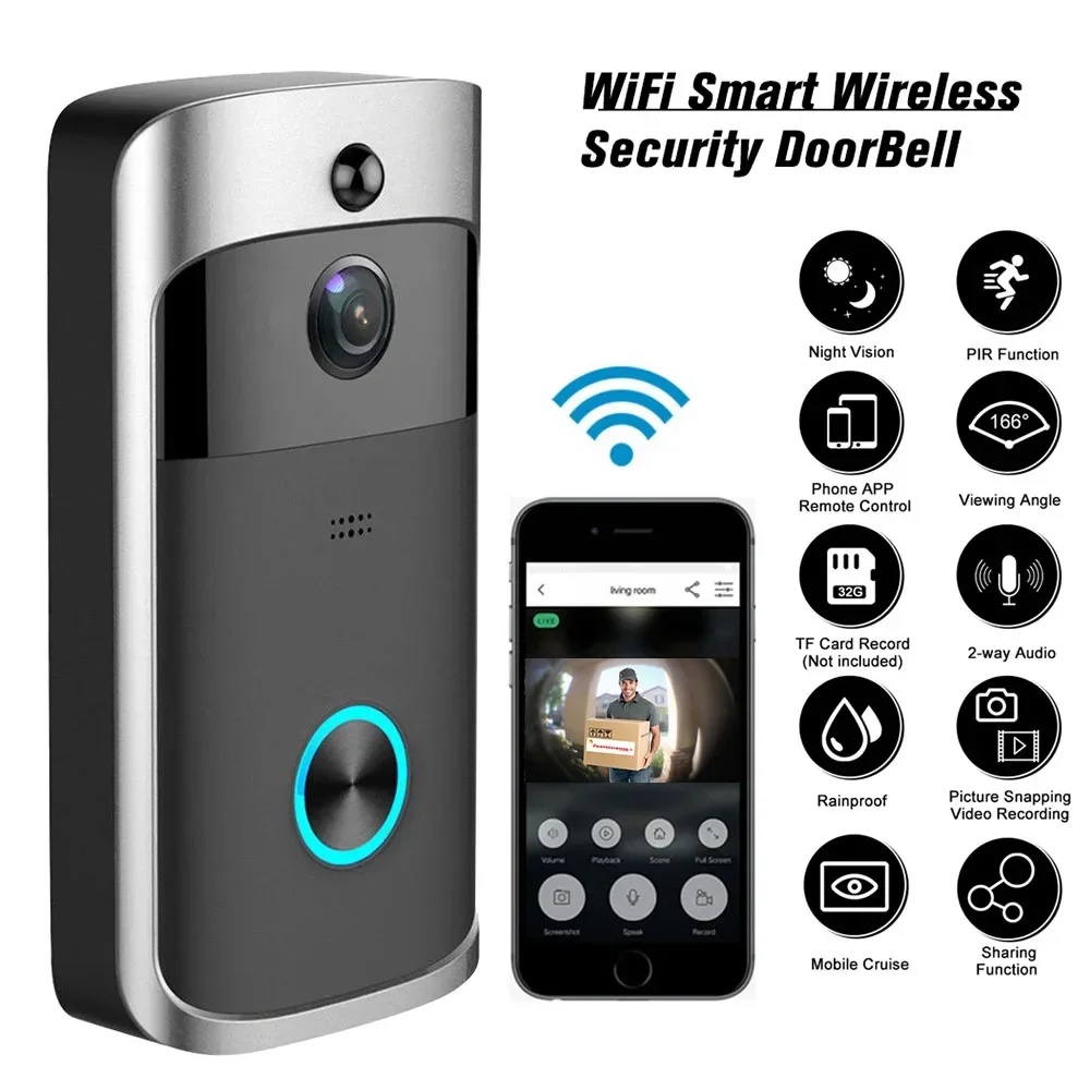 HD security intercom doorbell with user manual and accessories