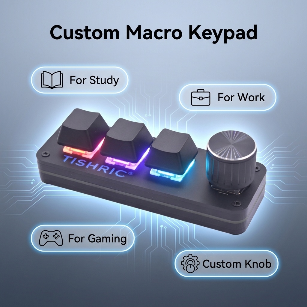 Macro mechanical keyboard showing hotswap switch sockets