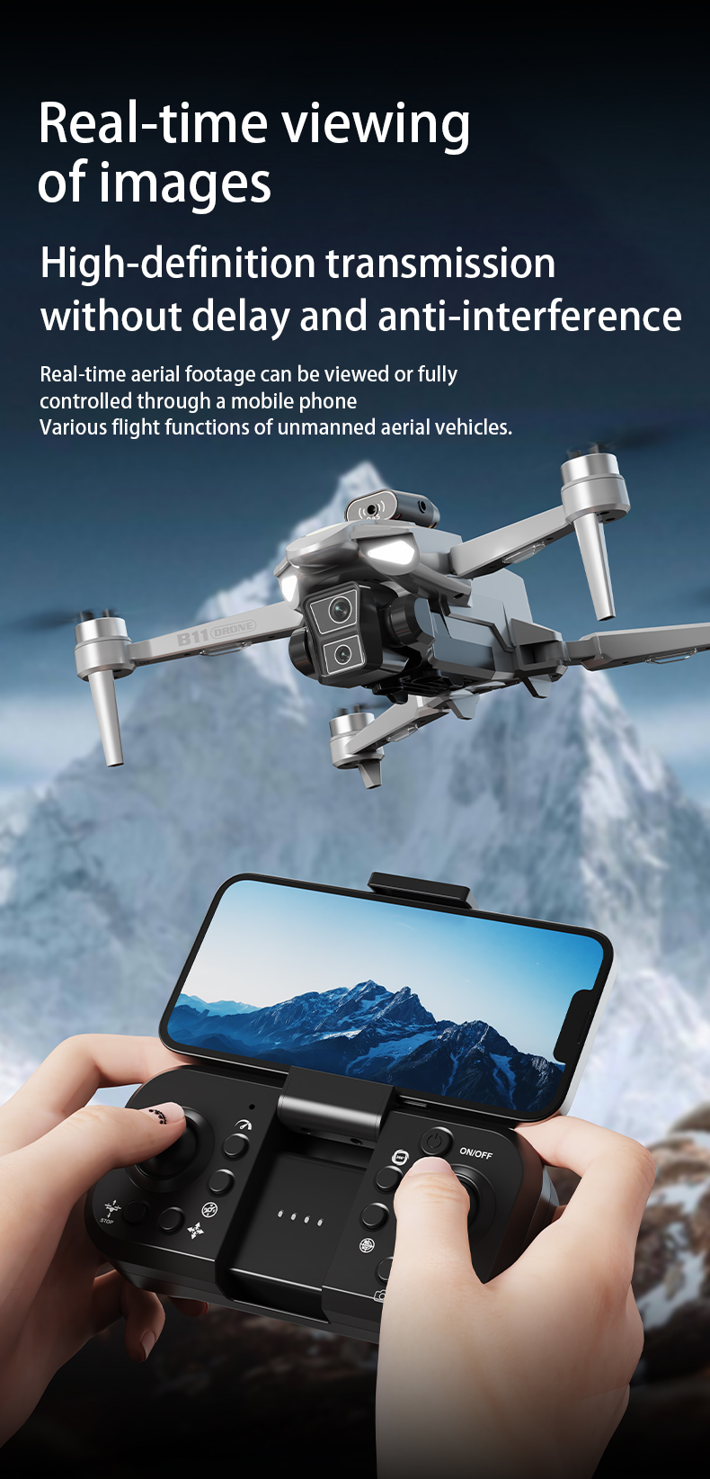 B11 Pro WiFi FPV Drone Quadcopter Dual 4K1080P Camera - picture 9