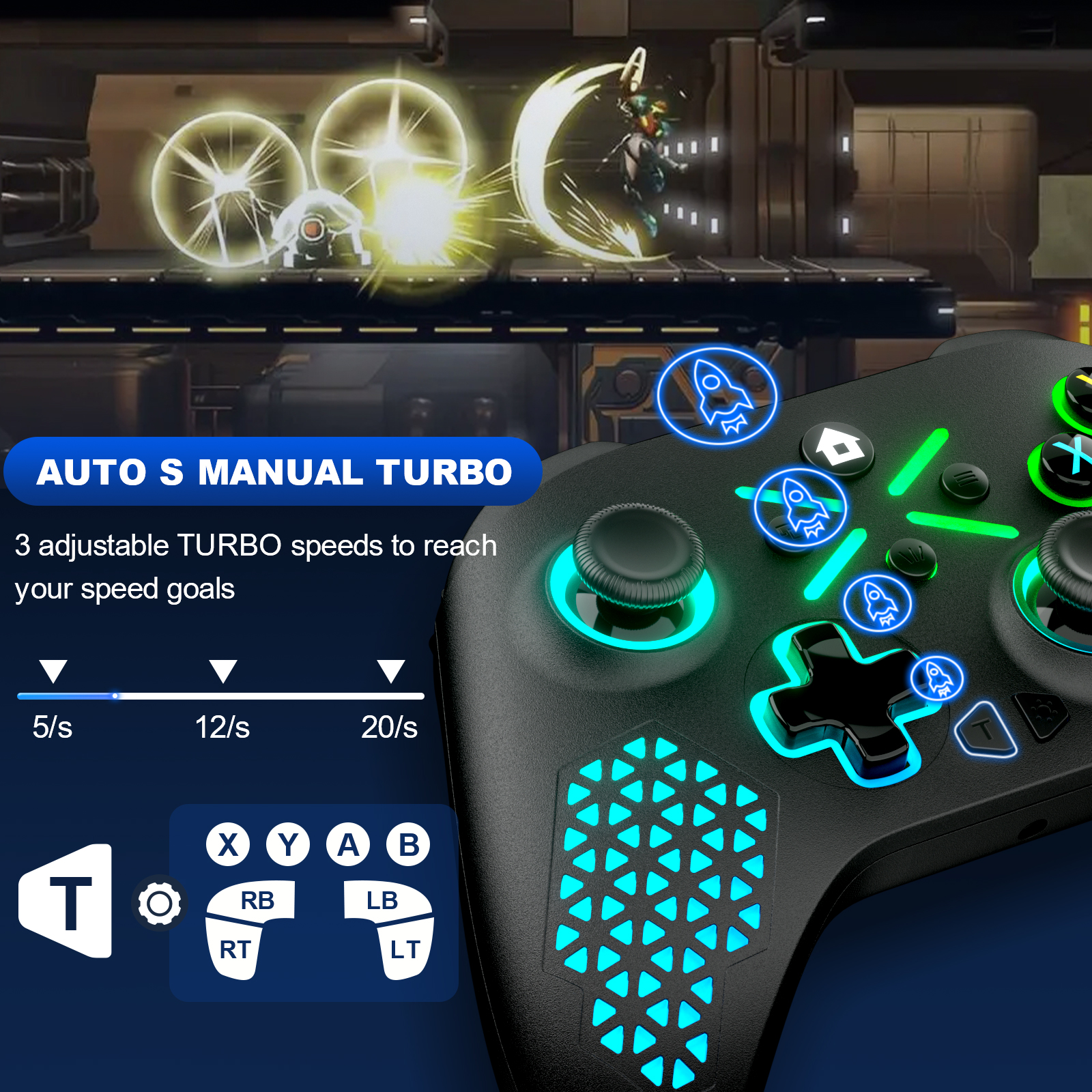 Wireless Xbox Controller RGB Gamepad for Xbox Series SX - Smart functionality in action
